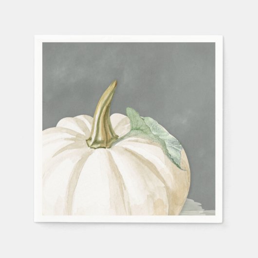 Serviette En Papier Ferme automne blanc citrouille (Devant)