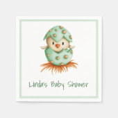 Serviette En Papier Ferme Bébé Oiseau éclosion Vert Pois neutres (Devant)