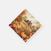 Serviette En Papier Ferme citrouille automne récolte Thanksgiving (Coin)
