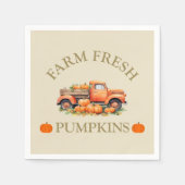 Serviette En Papier Ferme citrouilles d'aquarelle fraîche automne (Devant)