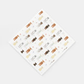 Serviette En Papier Ferme d'animaux mignons chèvres (Coin)