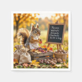 Serviette En Papier Ferme d'automne avec écureuil (Devant)