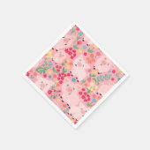 Serviette En Papier Ferme de cochons floraux adorables Animaux de fleu (Coin)