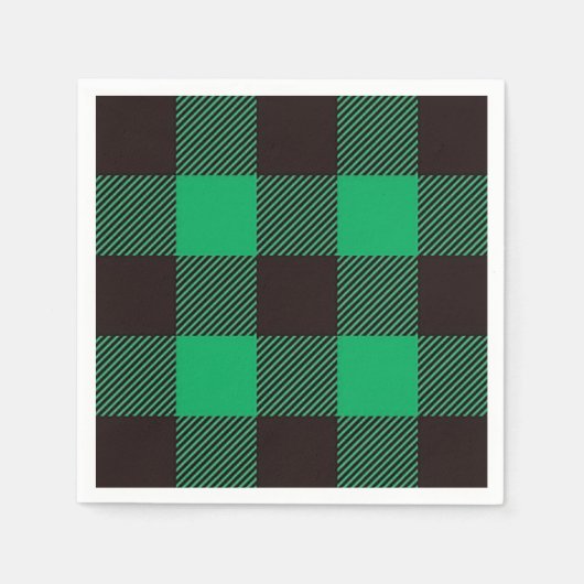 Serviette En Papier Ferme de En vichy Buffalo noir vert (Devant)