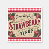 Serviette En Papier Ferme de fraises (Devant)