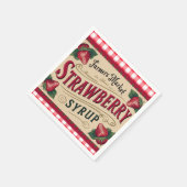 Serviette En Papier Ferme de fraises (Coin)