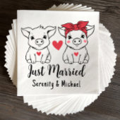 Serviette En Papier Ferme de Mariage campagnard de porc mignon Marié