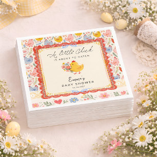 Serviette En Papier Ferme de Petit Poussin Fille Baby Shower