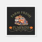 Serviette En Papier Ferme d'eau douce citrouilles feuilles automne aut (Devant)