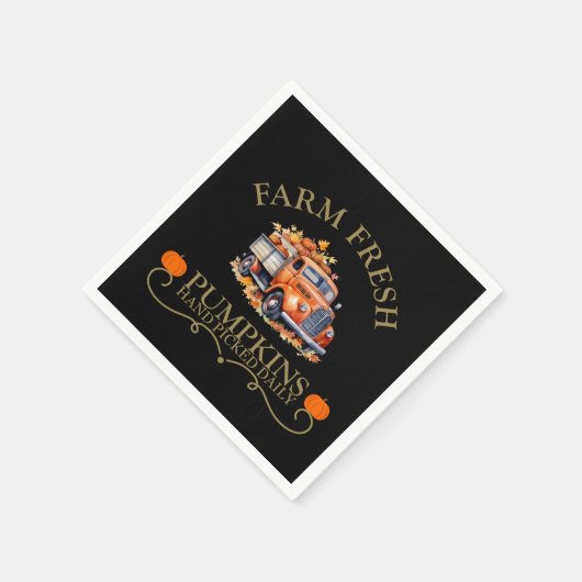 Serviette En Papier Ferme d'eau douce citrouilles feuilles automne aut (Coin)