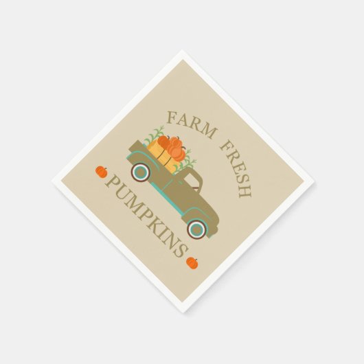 Serviette En Papier ferme eau fraîche citrouilles automne (Coin)