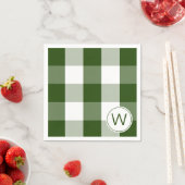 Serviette En Papier Ferme Green MONOGRAM buffle chèque Napkins (En situation)