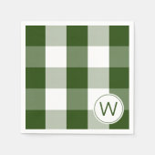 Serviette En Papier Ferme Green MONOGRAM buffle chèque Napkins (Devant)