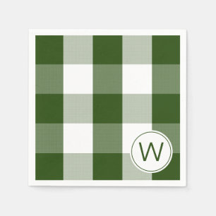 Serviette En Papier Ferme Green MONOGRAM buffle chèque Napkins