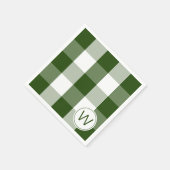 Serviette En Papier Ferme Green MONOGRAM buffle chèque Napkins (Coin)