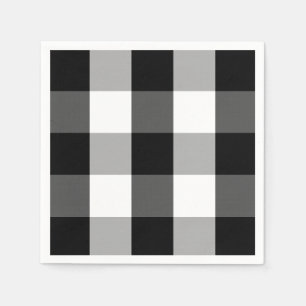 Serviette En Papier Ferme noir blanc buffle chèque serviettes