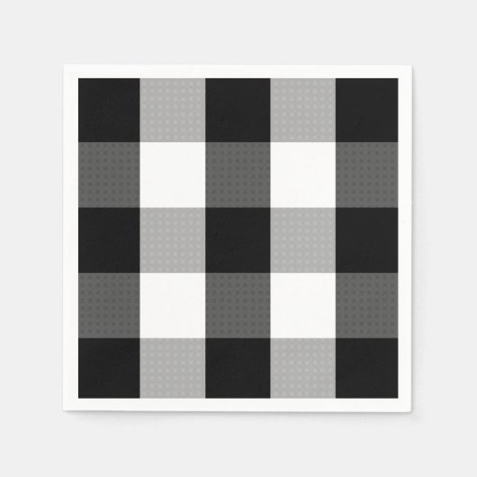 Serviette En Papier Ferme noir blanc buffle chèque serviettes (Devant)