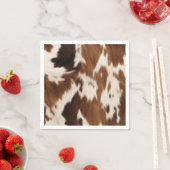 Serviette En Papier Ferme Ranch Rustique Peau de Vache Country Western (En situation)