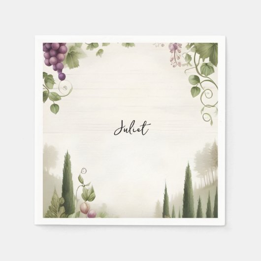 Serviette En Papier Ferme rurale Graines de bois Vignoble Fête des mar (Devant)