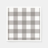 Serviette En Papier Ferme Rustic Grey & White Buffalo Plaid Carré (Devant)