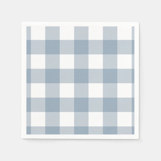 Serviette En Papier Ferme Rustique Bleu Gris Buffle Plaid Carré (Devant)
