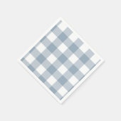 Serviette En Papier Ferme Rustique Bleu Gris Buffle Plaid Carré (Coin)