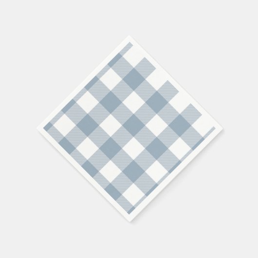 Serviette En Papier Ferme Rustique Bleu Gris Buffle Plaid Carré (Coin)
