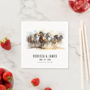 Serviette En Papier Ferme Rustique de chevaux sauvages Mariage campagn