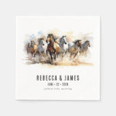 Serviette En Papier Ferme Rustique de chevaux sauvages Mariage campagn (Devant)