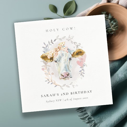 Serviette En Papier Ferme Rustique de Vache Sainte Flora Wreath N'impo