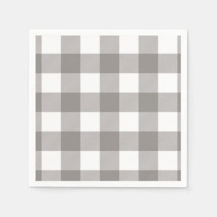 Serviette En Papier Ferme Rustique Gris & Blanc Buffalo Carreaux à Car