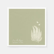 Fern et papillons | Serviettes de réception de mar