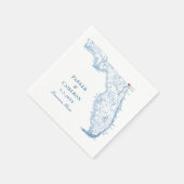 Serviette En Papier Fernandina Florida Carte Mariage élégant (Coin)