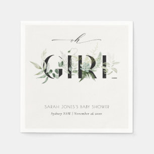 Serviette En Papier Ferne feuillue mousseuse Succulent oh Baby shower 