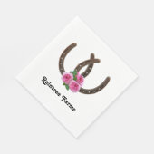Serviette En Papier Fers à cheval et Rose (Coin)
