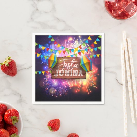 Serviette En Papier Festa Junina Fireworks (En situation)