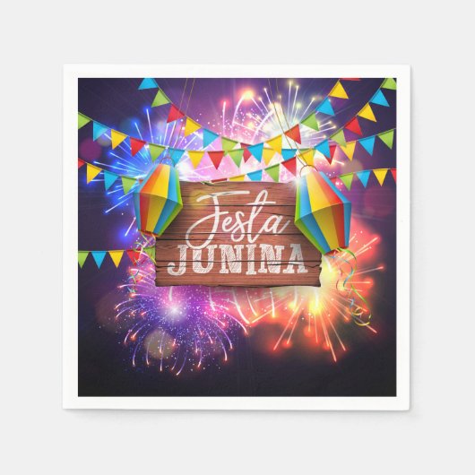Serviette En Papier Festa Junina Fireworks (Devant)