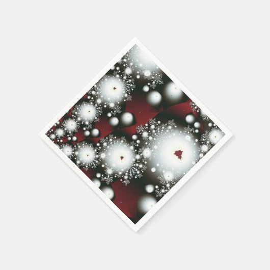 Serviette En Papier Festif 2 Snowflakes Art Fractal fin (Coin)