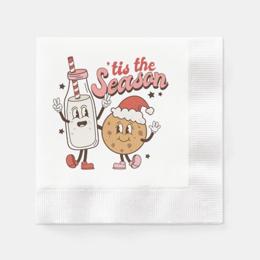 Serviette En Papier Festif biscuits de Noël lait (Devant)