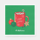 Serviette En Papier Festif cacao Mug Green Holiday Papier Napkin (Devant)