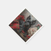 Serviette En Papier Festif de Noël écossais Terrier Dog (Coin)