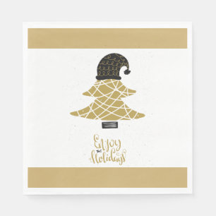 Serviette En Papier Festif Golden Holiday Fun