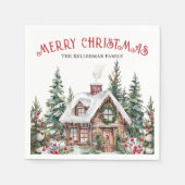 Serviette En Papier Festif hiver aquarelle Noël (Devant)