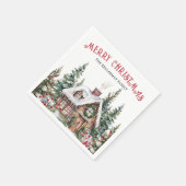 Serviette En Papier Festif hiver aquarelle Noël (Coin)