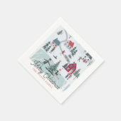 Serviette En Papier Festif hiver Noël Ville/Village Vacances (Coin)
