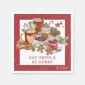 Serviette En Papier Festif Manger, Boire & Être Joyeux Noël (Devant)