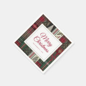 Serviette En Papier Festif moderne Noël Rustique Plaid Motif (Coin)