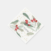 Serviette En Papier Festif Noël Botanical Dots Or (Coin)