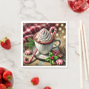 Serviette En Papier Festif nostalgique Minty Mocha Coffee Mug Découpag