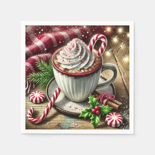 Serviette En Papier Festif nostalgique Minty Mocha Coffee Mug Découpag (Devant)